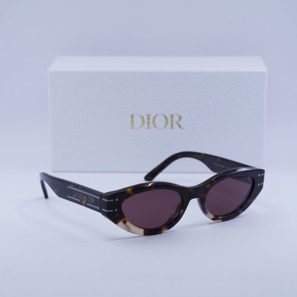 Final Price! Dior DIORSIGNATURE B5I 25D0 Havana/Bordeaux Sunglasses - Picture 1 of 11